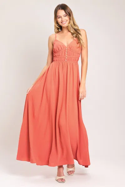 Truedames Coral Blossom Woven Maxi Dress In Multi