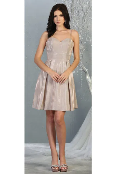 Truedames Corset A-line Sleeveless Cocktail Short Dress In Neutral
