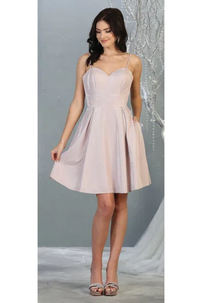 Truedames Corset A-line Sleeveless Cocktail Short Dress In Neutral