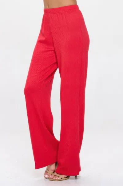Truedames Cotton Acetate Flared Pants In Red