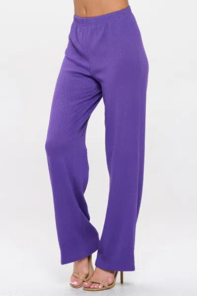 Truedames Cotton Acetate Flared Pants In Purple