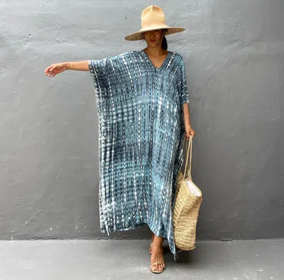Truedames Cotton Ombre Beach Robe Loose Striped Bikini Cover-up Dress, Vacation Maxi Kimono In Multi