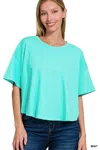 Truedames Cotton Round Neck Short Sleeve T-shirt In Green