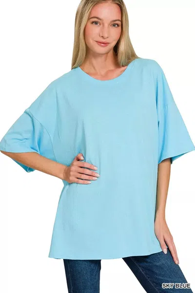 Truedames Cotton Short Sleeve Oversized Tunic Tee In Multi