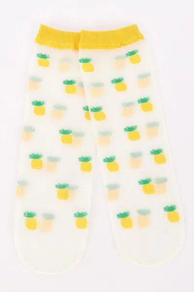 Truedames Cotton Stretch Socks In Yellow
