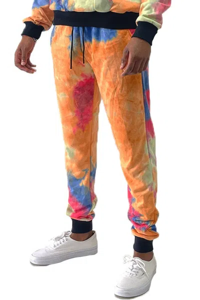 Truedames Cotton Tye Dye Sweat Pants In Orange