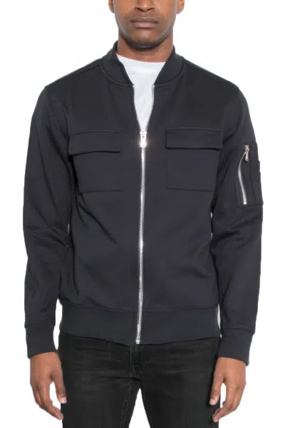 Truedames Cotton Zip Up Light Weight Jacket In Black