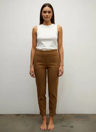 Truedames Counterparts Pull On Solid Pants In Brown