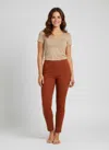 Truedames Counterparts Pull On Solid Pants In Brown
