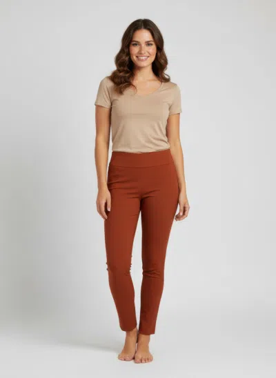Truedames Counterparts Pull On Solid Pants In Brown
