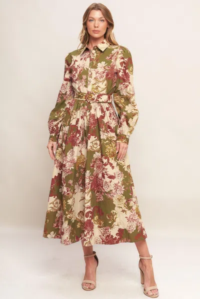 Truedames Country Romance Woven Midi Dress In Multi