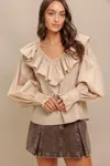Truedames Couture Code Woven Top In Gray