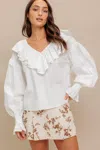 Truedames Couture Code Woven Top In White