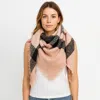 Truedames Cozy Plaid Winter Blanket Scarf In Pink