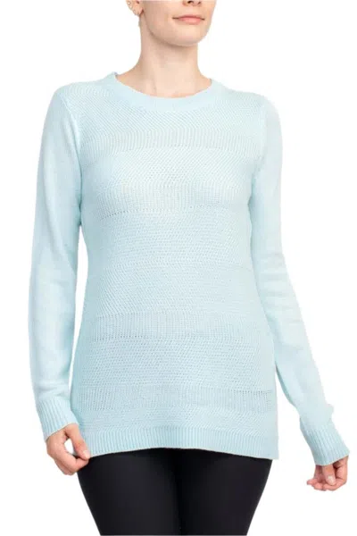 Truedames Crew Neck Long Sleeve Solid Knit Sweater In Blue