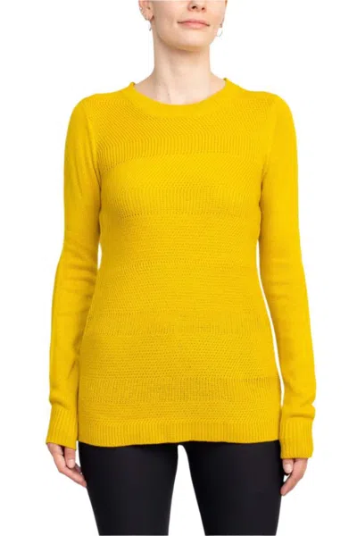 Truedames Crew Neck Long Sleeve Solid Knit Sweater In Yellow