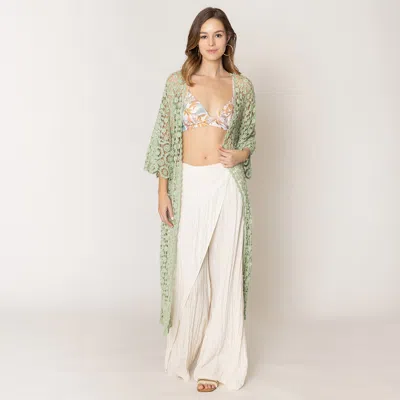 Truedames Crochet Cardigan In Green