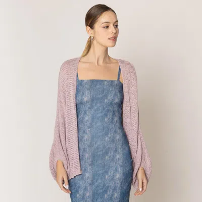 Truedames Crochet Cardigan With Lace Back In Pink