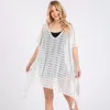 Truedames Crochet Lace Tassel Cover Up Poncho In White