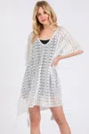 Truedames Crochet Lace Tassel Cover Up In White
