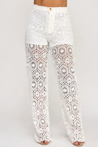 Truedames Crochet Pants In White