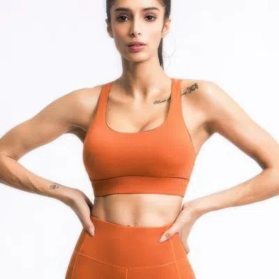 Truedames Cross Back Sports Bra In Orange