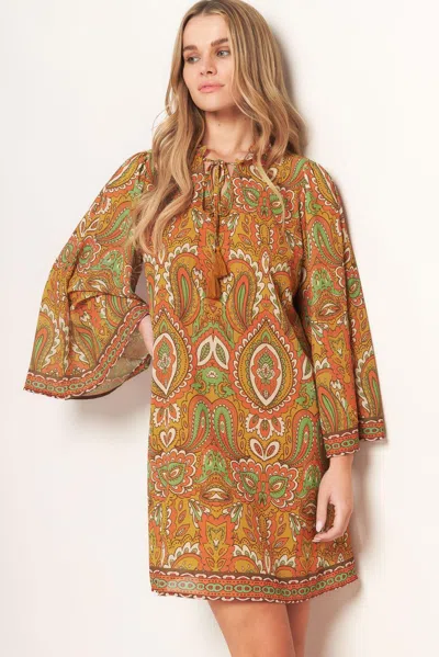 Truedames Cross My Mind Woven Mini Dress In Brown