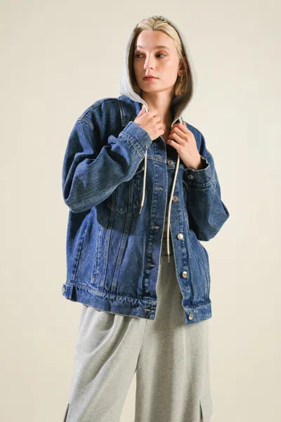Truedames Cross Your Mind Denim Jacket In Blue