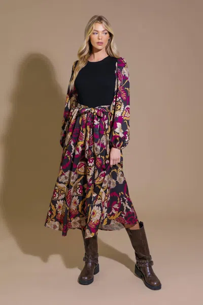 Truedames Crushing On Cozy Woven Midi Dress In Black