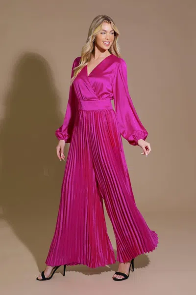 Truedames Crushing On You Satin Jumpsuit In Pink