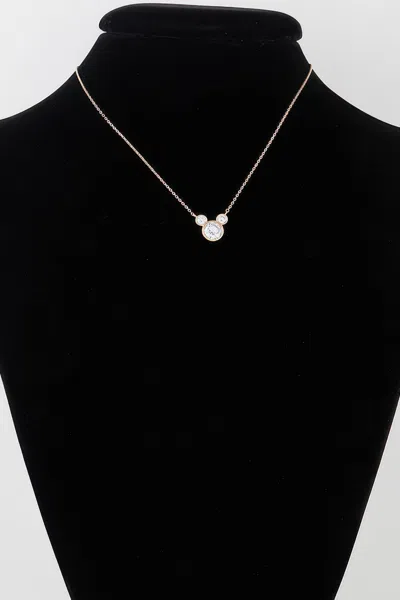 Truedames Crystal Mickey Chain Necklace In Silver