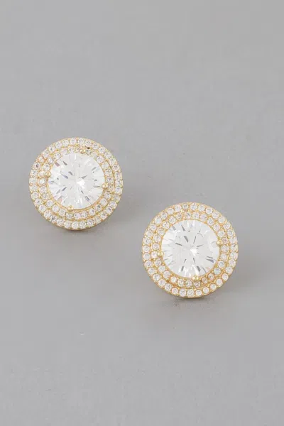 Truedames Crystal Rhinestone Stud Earrings In Multi