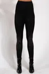 Truedames Crystal Studded High Waisted Black Leggings In Black