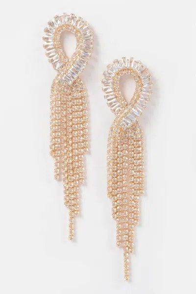 Truedames Cubic And Stone Fringe Earring In Gold