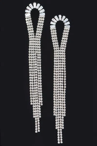 Truedames Cubic And Stone Fringe Earring In Silver