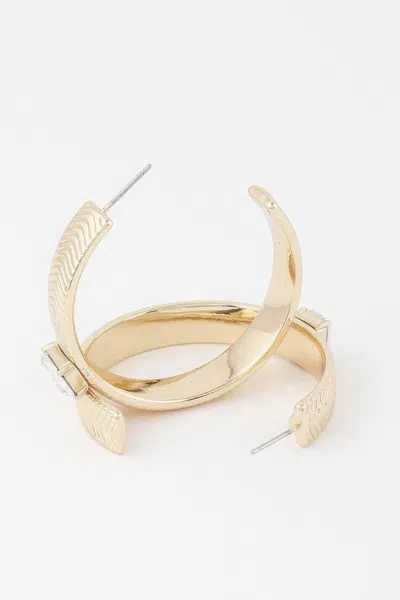 Truedames Cubic Rhinestone Hoop Earrings In Gold