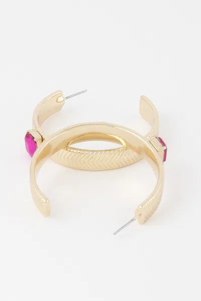 Truedames Cubic Rhinestone Hoop Earrings In Gold