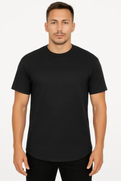 Truedames Curved Athletic Sports T-shirt In Black