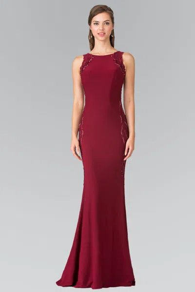 Truedames Cut Out Back Long Bodycon Formal Gown In Red
