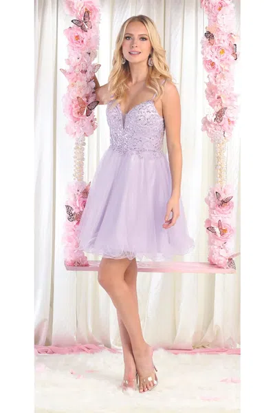 Truedames Cute Fit & Flare Short Homecoming Party Dress In Blue