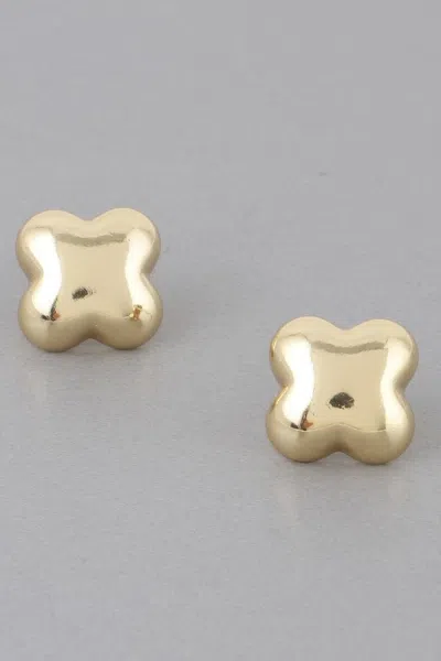Truedames Cute Four Leaf Earrings In Gold