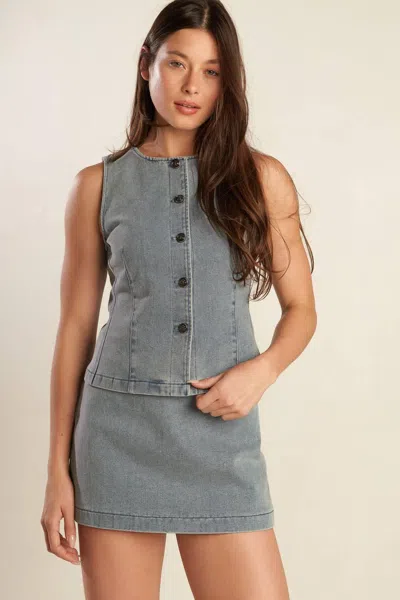 Truedames Daisy Date Denim Skort In Blue
