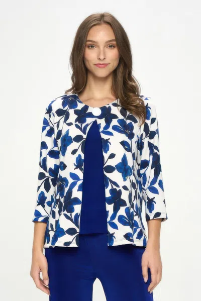 Truedames Damboru Print Button Jacket In Blue