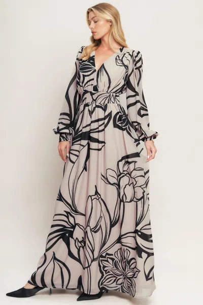Truedames Dancing Dewdrops Woven Maxi Dress In Black