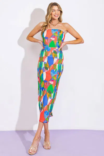 Truedames Dancing Diva Ponti Tube Dress In Multi