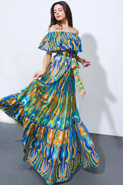 Truedames Dare To Be You Woven Maxi Dress In Multi