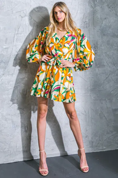 Truedames Daring Heart Woven Mini Dress In Multi