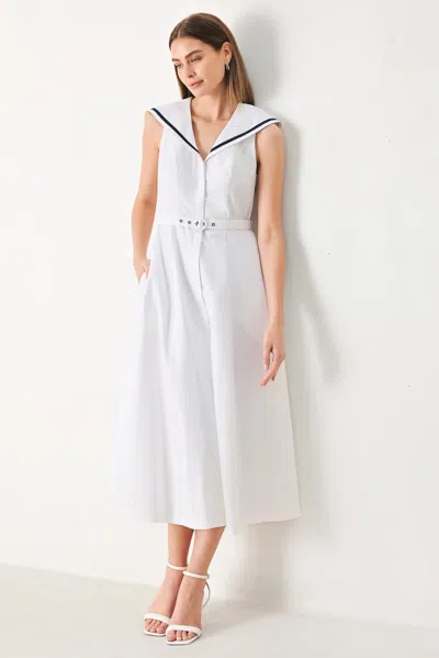 Truedames Darling Day Woven Midi Dress In White
