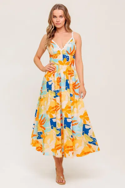 Truedames Dawn Petal Kiss Woven Midi Dress In Multi