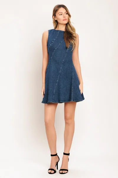 Truedames Day To Night Denim Mini Dress In Blue